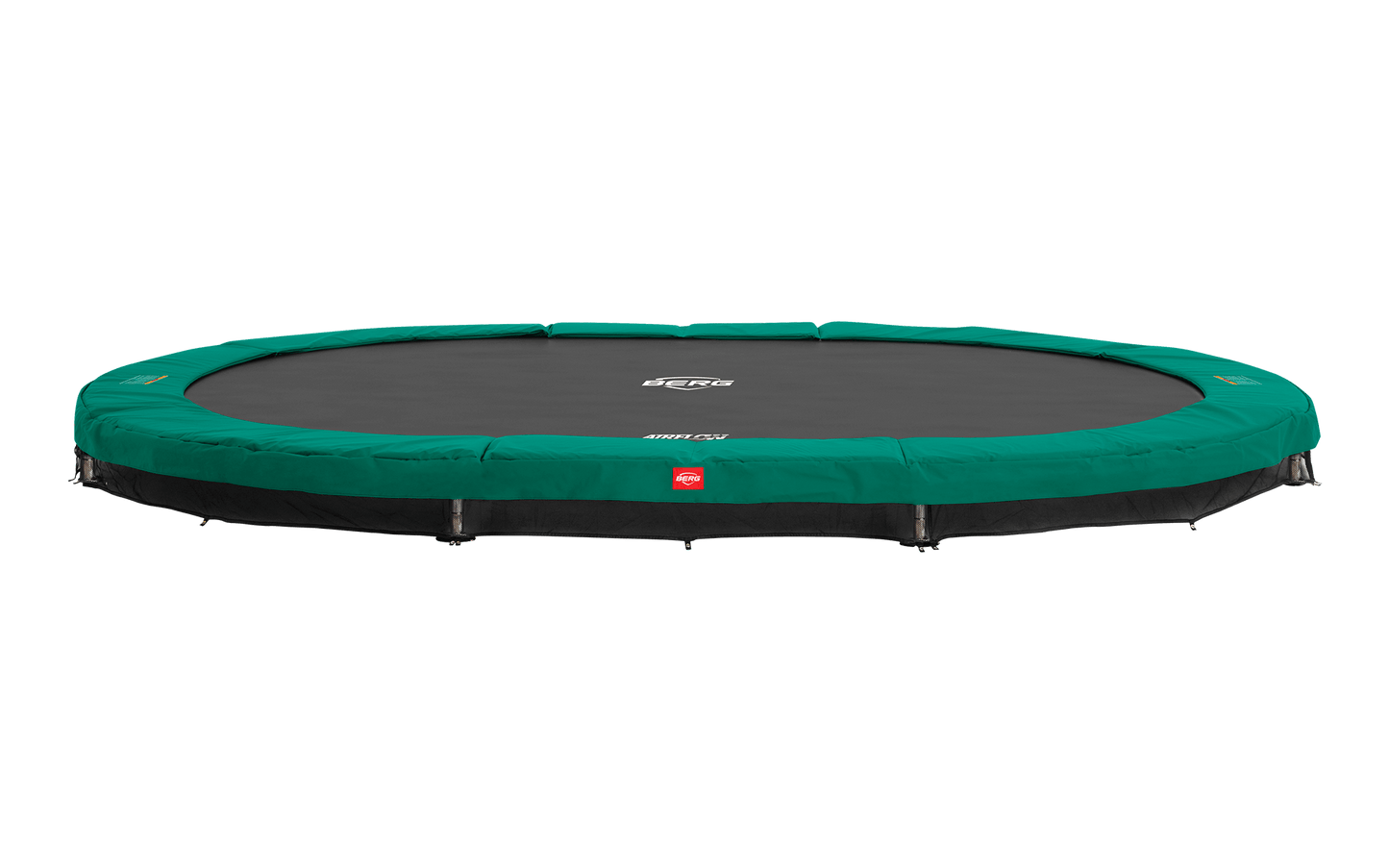 BERG Ultim Champion InGround (FlatGround) Trampoline 16ft Green + Safety Net DLX XL